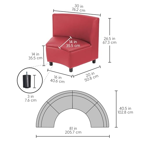 Image of FDP Kid Comfort Collective Modular Wedge Chairs, 4-Pack - Red