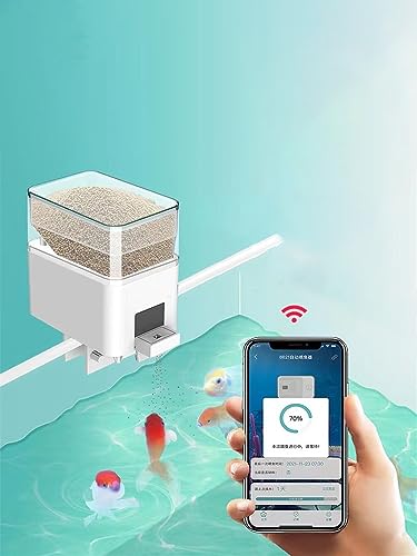 Alimentador automático de peces, alimentador remoto WiFi para acuarios, tanque de peces, temporizador programable, dispensador de alimentos para peces, comedero a prueba de humedad para fines de