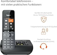 Gigaset Comfort 520A Trio - 3 Schnurlose DECT-Telefone mit Anrufbeantworter- Elegantes Design - Freisprechfunktion - Anrufschutz - Adressbuch mit 200 Kontakten, titan-schwarz [Deutsche Version] – Ansicht 4