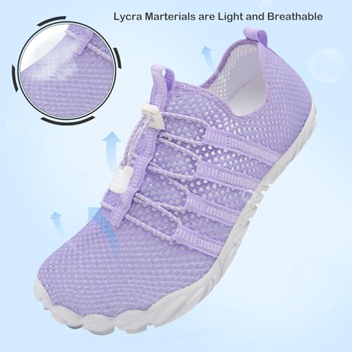 Image of L-RUN Hiking Water Shoes Women Beach Pool Swim Shoes Quick Dry Summer Beach Socks Purple M US (Women 6.5, Men 5)=EU37