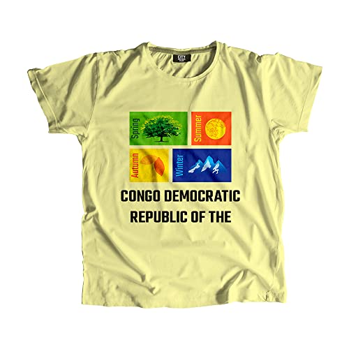 T-shirt République Démocratique du Congo coupe unisexe confortable jaune beurre