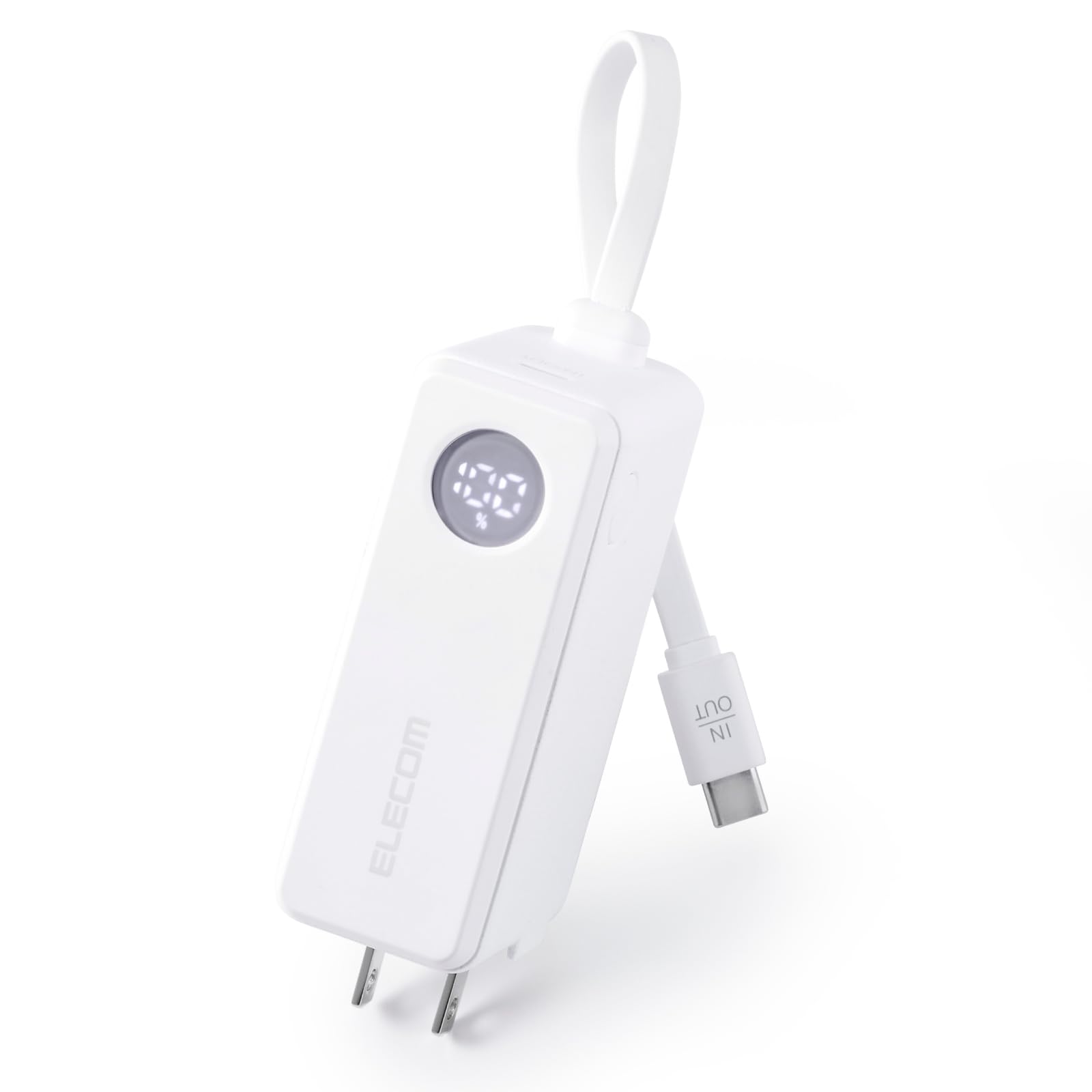 エレコム モバイルバッテリー 5000mAh 30W USB-C コンセント一体…