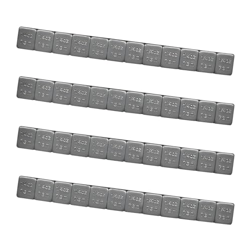 KAUEGOW 48 PCS 1/4 Oz Adhesive Backed Wheel Weights, 0.25 Oz Low Profile Stick On Wheel Balancing Weights, Strong Adhesive Easy to Peel Tire Weight for Cars Trucks SUVs Motorcycles