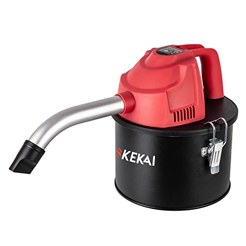 Kekai Aspirador de Cenizas Compacto 4 litros Adriano 600W Filtro HEPA Lavable y Tubo de Aluminio Curvado