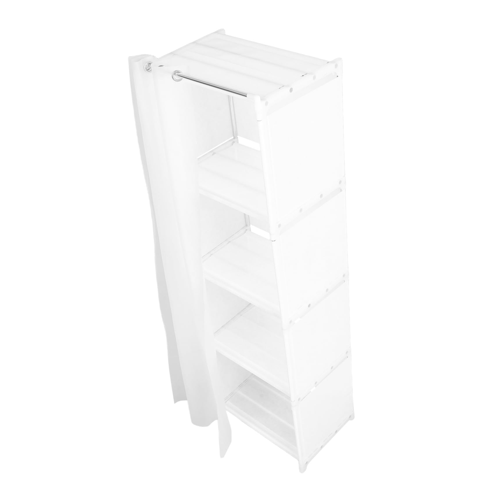 Armadio Guardaroba Antipolvere Bianco a 5 Livelli con Scaffali