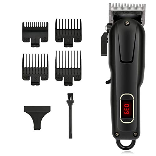 Hair Clippers for Men, Jane Choi Professional Cordless Hair Trimmer Set for Family Use, Rechargeable Mens Hair Cutting Kit with LED Display