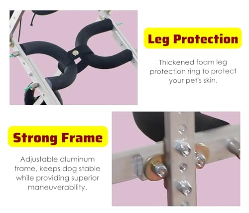 Silla de ruedas para perros de 2 ruedas con rodilleras protectoras 5