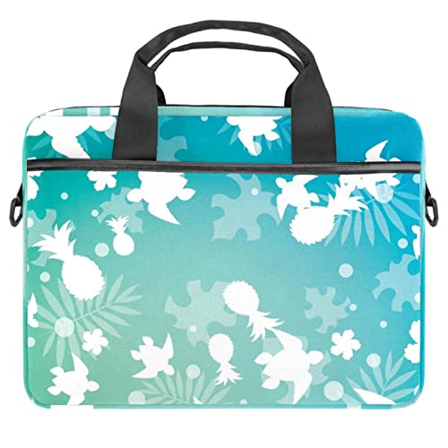 Sac ordinateur 13 pouces motif tortue bleue housse bandoulière PC portable 14