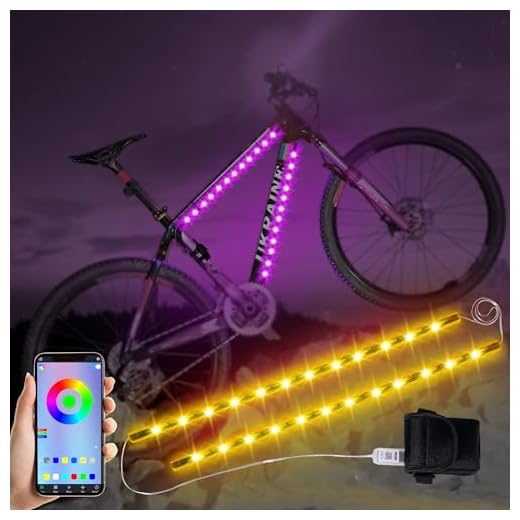 Martronic 2-Pack Bike Lights for Night Riding, 47 Flashing Modes Colorful Smart Scooter Lights with Battery Box, Fun Safety & Style Electric Skateboard Lights