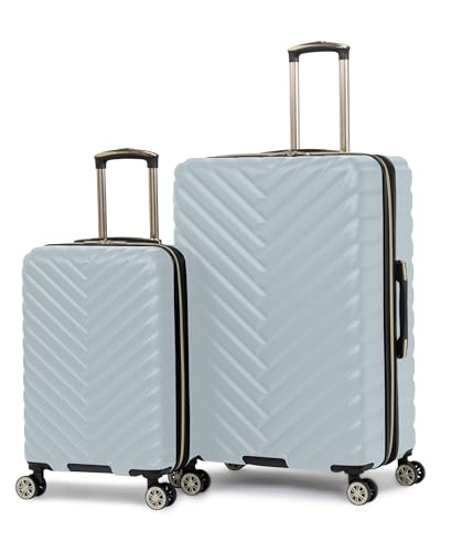 Image of Kenneth Cole REACTION Madison Square Lightweight Hardside Chevron Expandable Spinner Luggage, Slate, 2-Piece Set (20 inch & 28 inch), Kenneth Cole Reaction Women's Madison Square Hardside Chevron Expandable