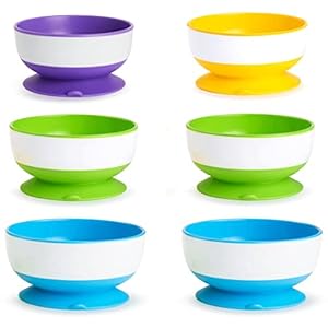 Munchkin Stay Put Suction Bowls for Babies and Toddlers, 6 Pack