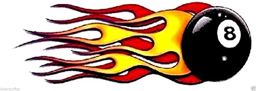 MFX Design Flaming 8 Ball Sticker Decal Bumper Sticker Decal Laptop Sticker Decal Toolbox Sticker Decal Helmet Sticker Decal Vinyl - Made in USA 5.25 in. x 2 in.