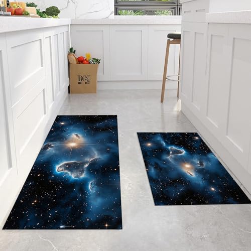 Evita resbalones con estas alfombras de cocina antimanchas de 2 piezas 3