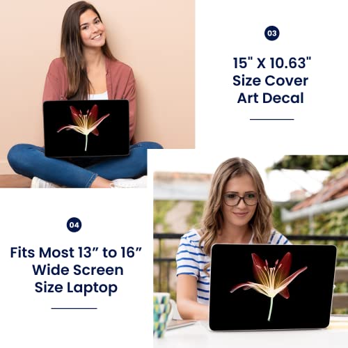 Image of LSS Laptop 15 15.6 Skin Cover with Colorful Flower Pattern for HP Dell Lenovo Apple Asus Acer Compaq - Fits 13.3 inch 14 inch 15.6 inch 16 inch (2 Wrist Pads Free)