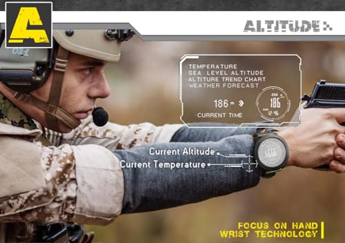 NORTH EDGE Apache Tactical Watch - Digital Outdoor Sports Survival Military Watch for Men Compass Lock Solid Durable Band Pedometer Calories, Nylon Strap, Outdoor