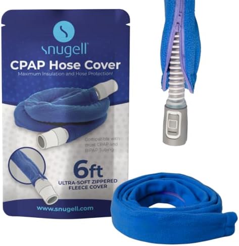CPAP Hose Cover by Snugell - 6ft Blue Tubing Wrap - Compatible with ResMed, Fisher & Paykel and Other Tubes - Ultra Soft Zippered Fleece Cover, Insulation & Protection for CPAP Tubing