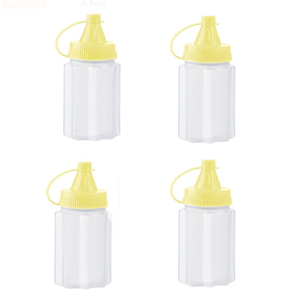 TAIXIAONIULIHQ 4 Pcs Squeeze Bottles Condiment Bottles with Twist On Cap Lids for Condiments Oil Icing Liquids Art Crafts