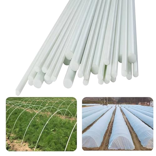 TRGCJGH 20 Pcs Gewächshausreifen, Gewächshaus Tunnel Folientunnel Bögen Für Hochbeet Abdeckung, Tunnelbögen für Hochbeet(Size:6mmX2.4m(7.8ft))