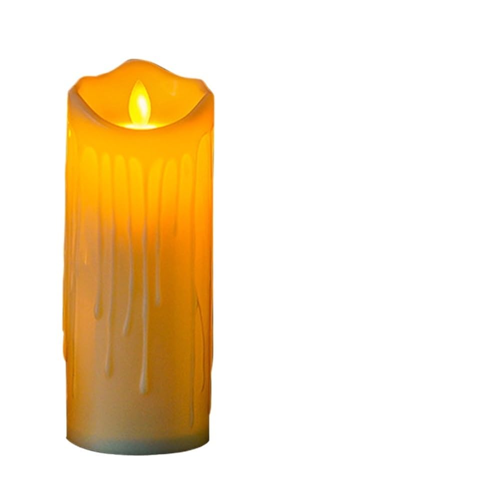 TANGSIYANG Led Candles LED Candles Light Flameless Flickering Tealight Candle Lamp Decorative Decoration(5.0x15cm)