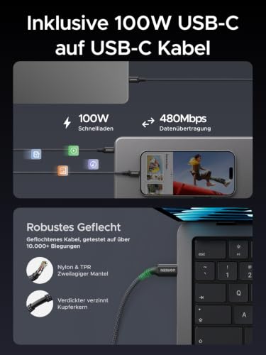 UGREEN Nexode Air 100W USB C Ladegerät mit 1 m USB C Kabel, 1x USB-C Port, – Ansicht 5
