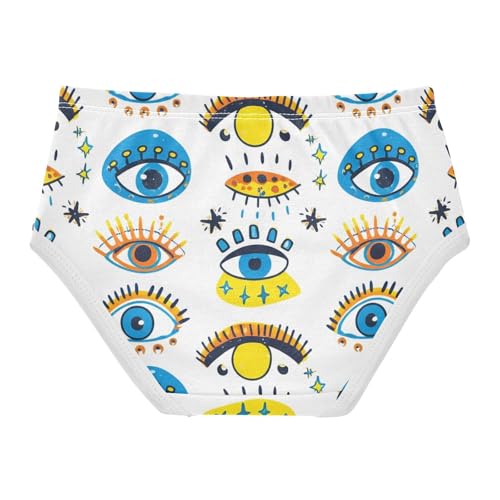 Cotton Toddler Girls Underwear Mystical Eyes Blue Yellow Girl Panties Cute Bright Briefs Kids Undies 2t2