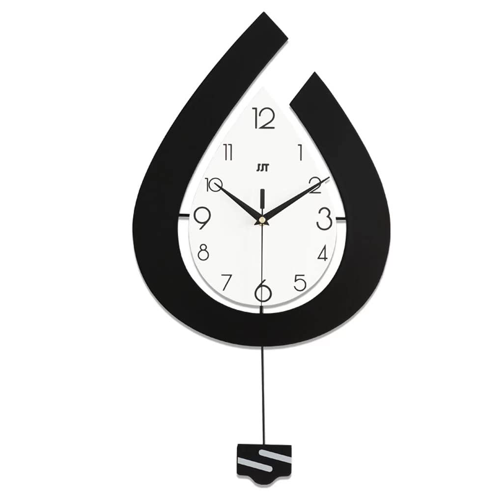 Horloge murale moderne silencieuse en forme de goutte d'eau à piles pour salon