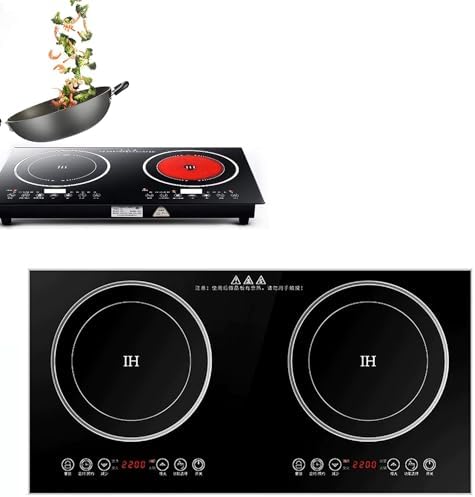 Portable Dual Induction Cooker, 2200W Smart Touch Electric Cooktop, High Power Ceramic Stove with Timer & Child Lock, Ideal for Home Kitchen Cooking