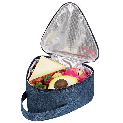 Linkidea Large Capacity Snack Bags, Thermal Insulated Box Bag for Fruit, Leak-proof Travel Food Storage Accessories Fits Picnic, Camping (Navy Blue)