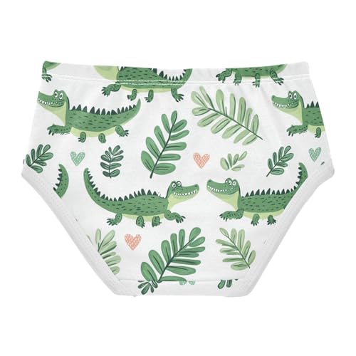Wusikd Green Crocodiles Girls' Underwear Cotton Leaves Girls Briefs Soft Toddler Underwear 2T2