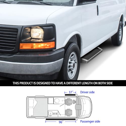Estribos Tuxtreme aluminio 6 pulgadas para Chevy Van miniatura 6