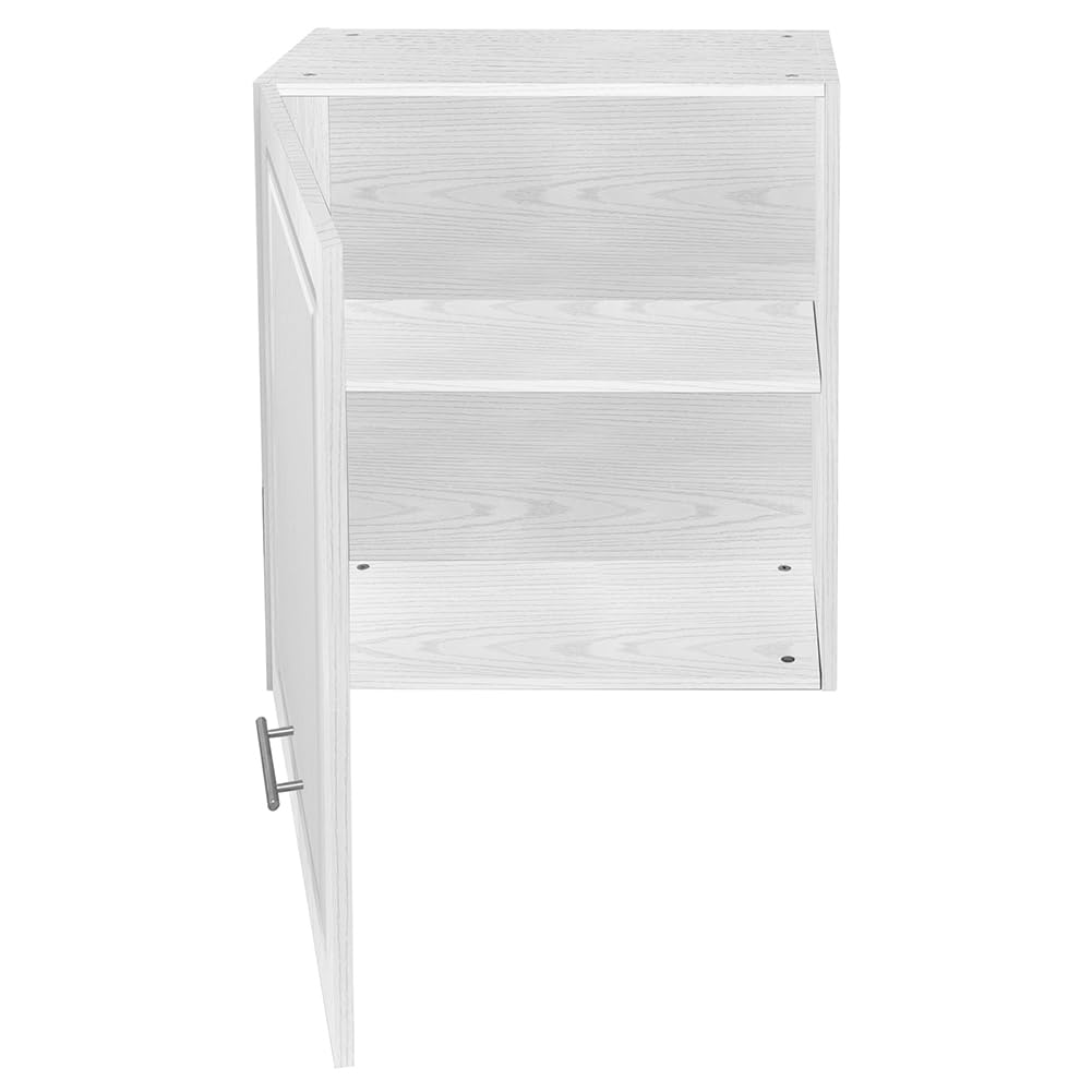Shally Dogan Pensile da Cucina a Parete Design Boiserie, Armadio Sospeso in Legno con Anta Singola, 1 Ripiano e 2 Scomparti, Armadietto a Muro Spazioso Resistente, 60 x 32 x 72H cm (Bianco Frassinato)