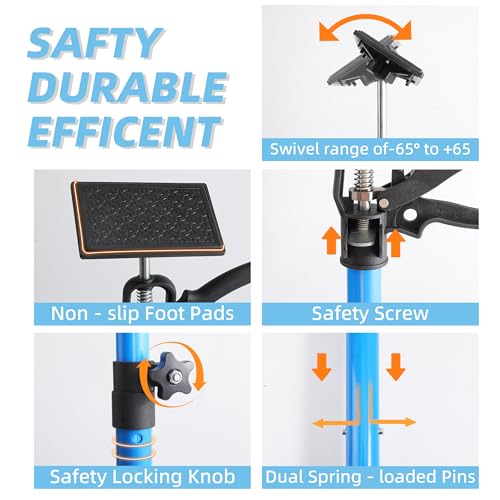 Leikius 2PK Steel Cabinet Jacks for Installing Cabinets,14.6-23.6Inches, Adjustable 3rd Hand Support System,Telescopic Hand Support Pole, Third Hand Tools Support Pole 132LB Load for Lifting Drywall by Leikius - Image 7