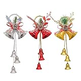 Counius 3 Piezas Campanas de Navidad Campanas Colgantes árbol de Navidad Cascabeles para árbol de Navidad, Campanas de decoración de Puerta