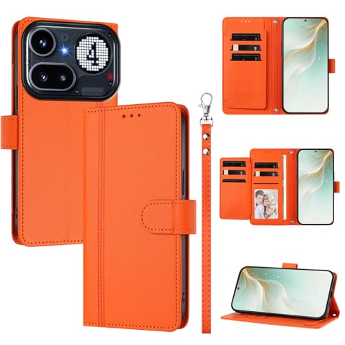 �X�}�z�P�[�X �Ή��@�� for Nothing Phone (4a) Pro �X�}�z�P�[�X�y�E�H���b�g�f�U�C�� �f���A���J�[�h�X���b�g �L���b�V�� �t���b�v���X�^���h �����h�~�zOrange