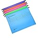 WAIZHIUA Lot de 25 dossiers suspendus A4, 5 couleurs à suspendre, dossiers en polypropylène avec onglets et inserts pour bureau, maison, école, travail