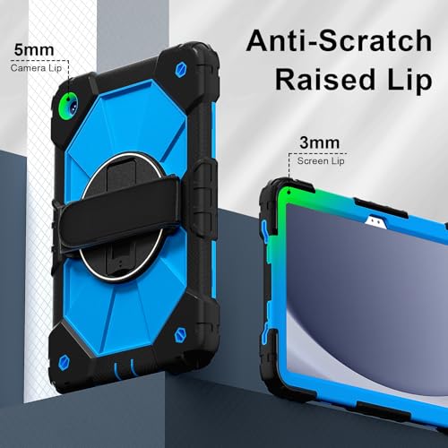 Coque Samsung Galaxy Tab A11 Plus antichoc noire et bleue avec béquille - 5