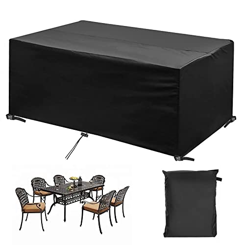 phixilin Housse Salon de Jardin, Housse Table de Jardin 210T Polyester Imperméable Anti-UV Bâche Salon de Jardin Housse de Protection pour Tables de Jardin, Chaise, Canapé (242 * 162 * 100cm)
