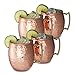 Produktbild Relaxdays Moscow Mule Becher 4er Set, für Cocktails, Kaltgetränke, Barzubehör, Edelstahltasse, bauchig, 0,5 l, Kupfer