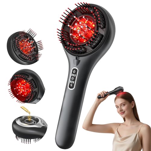 Upgrade 3 in 1 Electric Scalp Massager Hair Growth, Hair Oil Applicator, Negative Ion, IPX7 Waterproof, Cordless & Portable Adjustable Modes Brush Comb for Women Girl