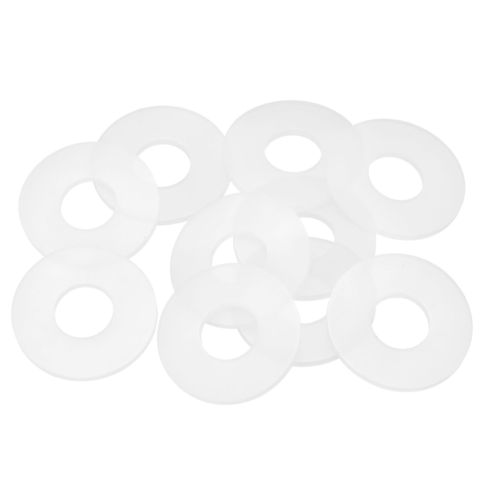 DEFANEX 10pcs M18 Silicone Flat Washer (18mm ID 44mm OD 3mm Thick) - Flexible O-Ring Sealing Fastener Spacer Gasket Washer Grommets Accessories for Faucet Water Hose Valve Pump