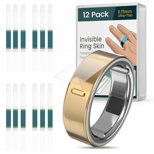 12 Pack Ultra-Thin Clear Protector for Oura Ring Gen 4/4 Ceramic/Oura Ring Gen 3, Invisible Transparent Anti-Scratch Pro - Detailed View