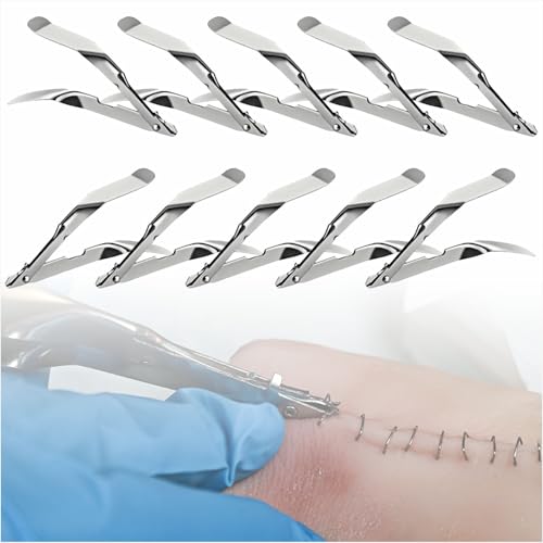Skin Staple Remover Tool - Surgical Grade Stainless Steel Staple Extractor for Veterinary and Wound Care (10)