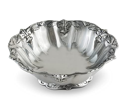 Arthur-Court-Designs-Aluminum-Fleur-De-Lis-Salad-Bowl-12-Inch-Diameter-4-inch
