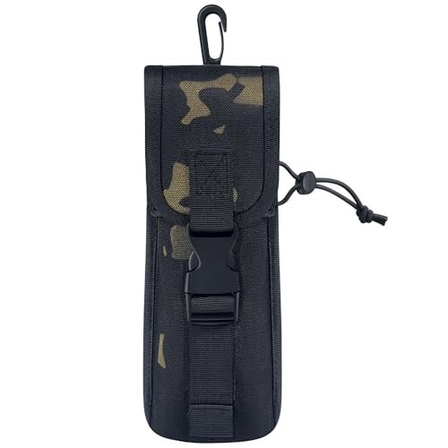 NITIIKA 6 inch Molle Suppressor Pouch with Melt Resistant Liner Adjustable Heat-Resistant Silencer Storage Case Heat Insulation Storage Holster for Suppressor Flashlight Belt Tactical Pouch