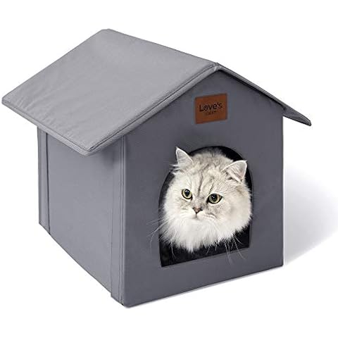 Love's cabin Outdoor Cat House Weatherproof for Winter, Collapsible Warm Cat Houses for Outdoor/Indoor Cats, Feral Cat Shelter with Removable Soft Mat, Easy to Assemble Igloo Dog House for Small Dogs Cover