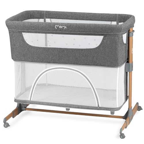 Momi SMART Bed 4-in-1 Kinderbeistellbetten bis 15 kg, Beistellbett für Babys mit Matratze, Höhenverstellbar