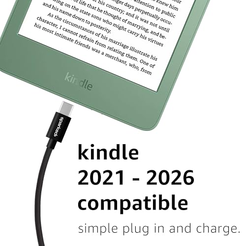 SPARKED Kindle Charger Cable UK USB C Charging for Amazon Kindle Paperwhite 11th Generation (2022 release) & Kindle Kids/Fire HD 12th Gen (2024) Scribe 2025 Ereader Wire Lead Type C Fast Charge, 1.2m - Image 4