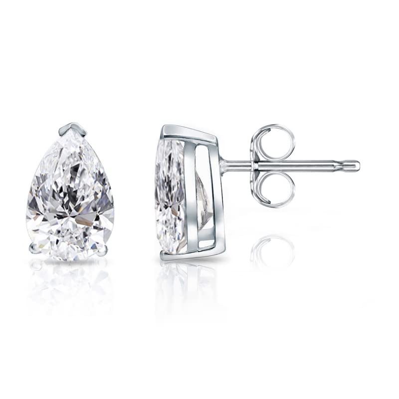 3/5 to 1 2/5 Carat Lab Grown Diamond Pear Shape Stud Earrings in ...