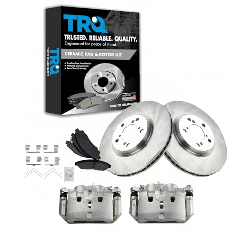 TRQ Front Brake Pad & Rotor Kit for 2009-2015 Honda Pilot