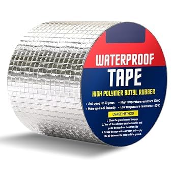 5Meter Unity Super Strong Waterproof Adhesive Repair Tape, Permanent Rubber Foil Leak Sealing Tape for Roof Water Leakage, Surface Cracks, Window Sill Gaps, Boat, Tank & Pipe Repair, 10cm x 5m-image-35